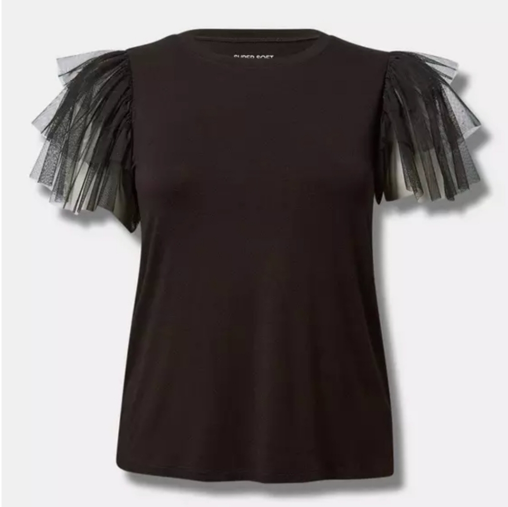 Torrid tulle sleeved top